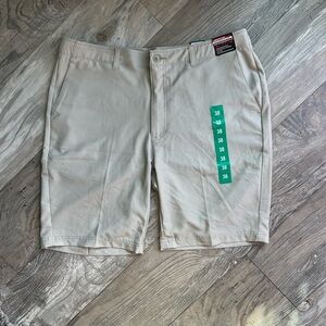 NWT Bollé Tan Flat Front Performance Shorts with Belt Loops